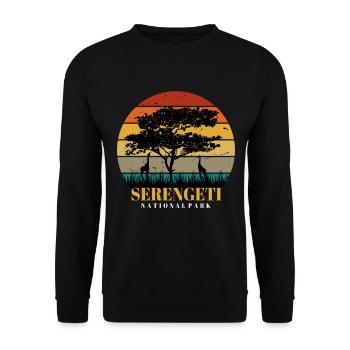 Giraffe Serengeti Safari Africa National Park Tansa - Unisex Sweatshirt - black - Front - Alina (178cm) & Michal (187cm)