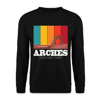 Utah Arches Canyon Rocks Mountains National Park - Unisex Sweatshirt - black - Front - Alina (178cm) & Michal (187cm)