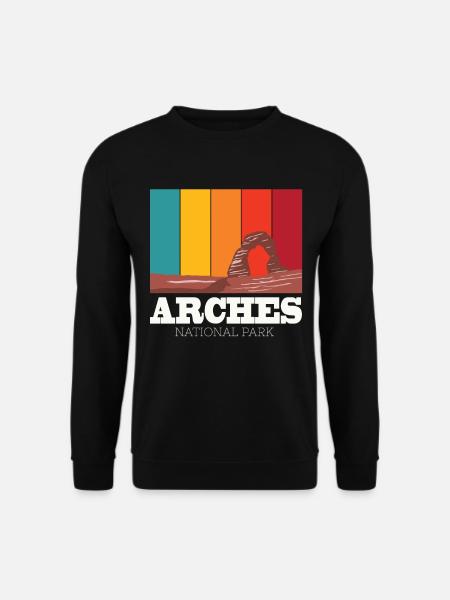 Nationalpark Utah Arches Canyon Rocks Mountains Ca - Unisex Pullover - Schwarz