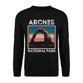 Arches National Park Utah Moab Canyon Mur souvenir - Sweat-shirt Unisexe - noir - Devant - Alina (178cm) & Michal (187cm)