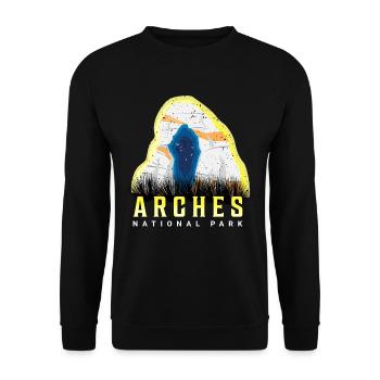 Canyon Camping Arches National Park Souvenir Moab U - Unisex Sweatshirt - black - Front - Alina (178cm) & Michal (187cm)