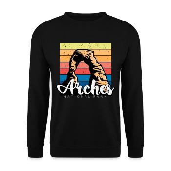 Arches Moab Canyon Utah Camping Wande National Park - Sweat-shirt Unisexe - noir - Devant - Alina (178cm) & Michal (187cm)