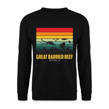 Coral Reef Australia Great Barrier Reef Diving - Unisex Sweatshirt - black - Front - Alina (178cm) & Michal (187cm)