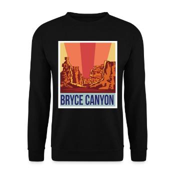 Bryce Canyon Retro National Park Souvenir Utah Rock - Sweat-shirt Unisexe - noir - Devant - Alina (178cm) & Michal (187cm)