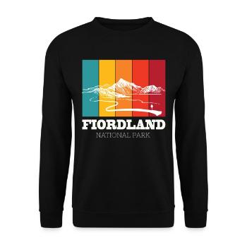 Mountain Fiordland National Park Nouvelle-Zélande Touriste Wan - Sweat-shirt Unisexe - noir - Devant - Alina (178cm) & Michal (187cm)