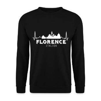 Florence Heartbeat for Italy Tuscany Cathedral - Unisex Sweatshirt - black - Front - Alina (178cm) & Michal (187cm)