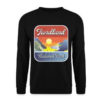 Fiordland National Park Souvenir New Zealand Nature - Unisex Sweatshirt - black - Front - Alina (178cm) & Michal (187cm)