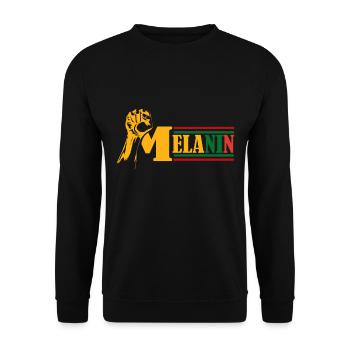 Melanin Rising Fist Black Pride Nationaler Freihei - Unisex Pullover - Schwarz - Vorne - Alina (178cm) & Michal (187cm)