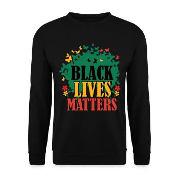 Black Lives Matter Melanin Black Pride National - Unisex Sweatshirt - black - Front - Alina (178cm) & Michal (187cm)
