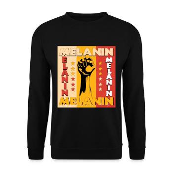 Black Lives Matter Rising Fist Melanin Nationaler - Unisex Pullover - Schwarz - Vorne - Alina (178cm) & Michal (187cm)