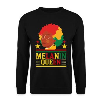 Mélanine Reine Noire Femme Noire Vies Publiques Freih - Sweat-shirt Unisexe - noir - Devant - Alina (178cm) & Michal (187cm)