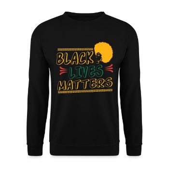 Mélanine Black Lives Matter Black History Nat - Sweat-shirt Unisexe - noir - Devant - Alina (178cm) & Michal (187cm)