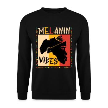 Melanin Vibes Black Lives Matter Freedom Day - Unisex Sweatshirt - black - Front - Alina (178cm) & Michal (187cm)