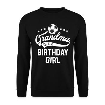 Grand-mère de la fête sur le thème du football de la fille d’anniversaire - Sweat-shirt Unisexe - noir - Devant - Alina (178cm) & Michal (187cm)