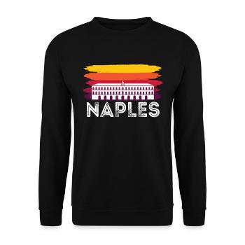 Maison Italienne Naples Rétro Italie Naples - Sweat-shirt Unisexe - noir - Devant - Alina (178cm) & Michal (187cm)