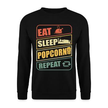 J’adore le maïs soufflé et les soirées cinéma - Sweat-shirt Unisexe - noir - Devant - Alina (178cm) & Michal (187cm)