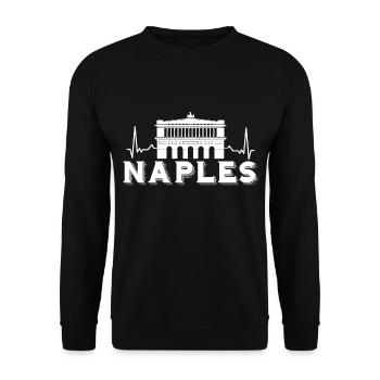 Italian Home Heartbeat Naples Italy na - Unisex Sweatshirt - black - Front - Alina (178cm) & Michal (187cm)