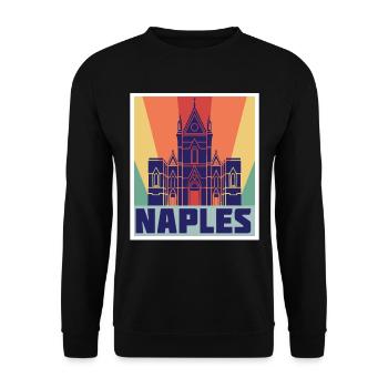 Italie Souvenir Naples Maison Italienne Mitaine - Sweat-shirt Unisexe - noir - Devant - Alina (178cm) & Michal (187cm)