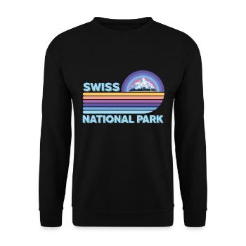 Swiss National Park Snow Engadin Cam - Unisex Sweatshirt - black - Front - Alina (178cm) & Michal (187cm)