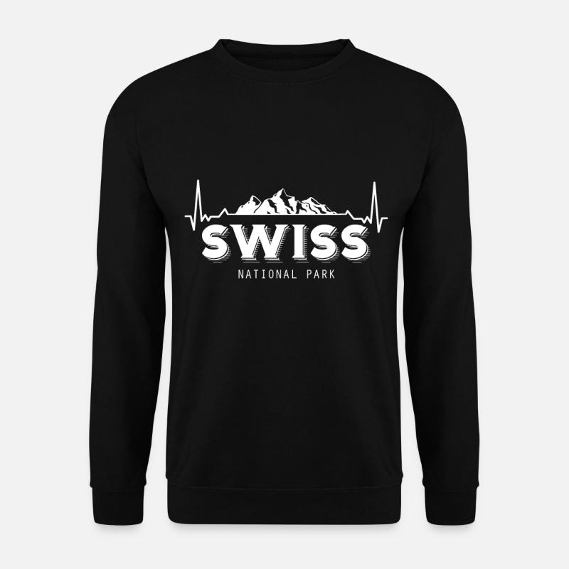 Schweizer Nationalpark Herzschlag Engadin Alpen So - Unisex Pullover - Schwarz