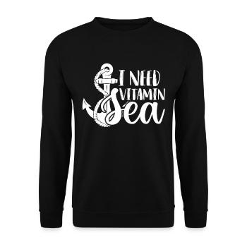 Vitamin Sea mit Anchor Souvenir Nautical Sailor Ca - Unisex Pullover - Schwarz - Vorne - Alina (178cm) & Michal (187cm)