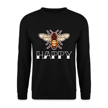 Happy Bee Honey Queen Bee Beekeeper Honey Bee - Unisex Sweatshirt - black - Front - Alina (178cm) & Michal (187cm)