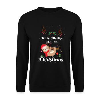 Arbre de Noël Drôle Paresseux Santa Frohe Weihn - Sweat-shirt Unisexe - noir - Devant - Alina (178cm) & Michal (187cm)