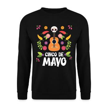 Cinco de Mayo Violin Skull Mexico National Day Mex - Unisex Pullover - Schwarz - Vorne - Alina (178cm) & Michal (187cm)