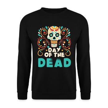 Sugar Skull Day of the Dead Mexiko Urlaub mexikani - Unisex Pullover - Schwarz - Vorne - Alina (178cm) & Michal (187cm)