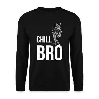 Kangaroo Chill Bro Australien Beuteltiere Lustige - Unisex Pullover - Schwarz - Vorne - Alina (178cm) & Michal (187cm)