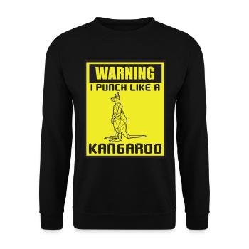 Kangourou Punch Australie Marsupiaux Drôle Kän - Sweat-shirt Unisexe - noir - Devant - Alina (178cm) & Michal (187cm)
