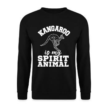Kangaroo Spirit Animal Australia Outback Beutelti - Unisex Sweatshirt - black - Front - Alina (178cm) & Michal (187cm)