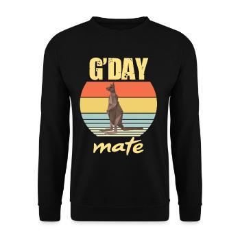 Kangaroo G'day Outback Australia Marsupials Kangaroo - Unisex Sweatshirt - black - Front - Alina (178cm) & Michal (187cm)