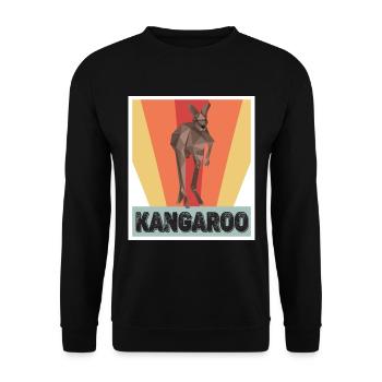 Kangaroo Retro Outback Australia Marsupials Kangaroo - Unisex Sweatshirt - black - Front - Alina (178cm) & Michal (187cm)