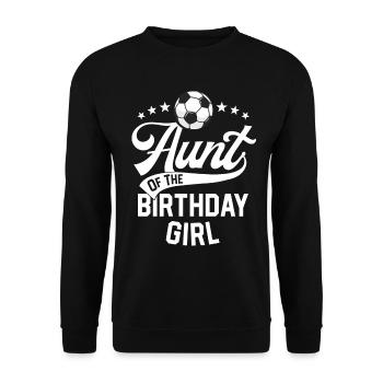 Tante de la fête sur le thème du football de la fille d’anniversaire - Sweat-shirt Unisexe - noir - Devant - Alina (178cm) & Michal (187cm)