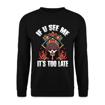 Reaper Sense Grim Reaper Angel of Death Halloween - Unisex Sweatshirt - black - Front - Alina (178cm) & Michal (187cm)
