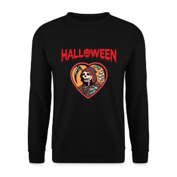 Halloween Grim Reaper Scythe of Death Reaper Angel - Unisex Sweatshirt - black - Front - Alina (178cm) & Michal (187cm)