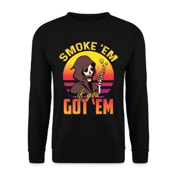 Merry Grim Reaper Angel of Death Sense Hallowee - Unisex Sweatshirt - black - Front - Alina (178cm) & Michal (187cm)