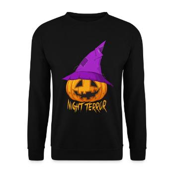 Nightmare Pumpkin with witch hat Happy Halloween Sca - Unisex Sweatshirt - black - Front - Alina (178cm) & Michal (187cm)