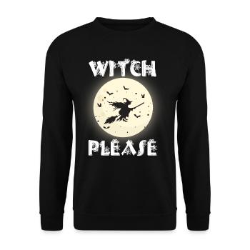 Witch Halloween Party Bat Bite Nightmare Fröh - Unisex Sweatshirt - black - Front - Alina (178cm) & Michal (187cm)