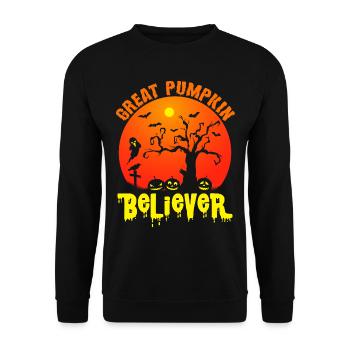 Albtraum-Kürbis-Halloween-Party-Hexe-Geist - Unisex Pullover - Schwarz - Vorne - Alina (178cm) & Michal (187cm)