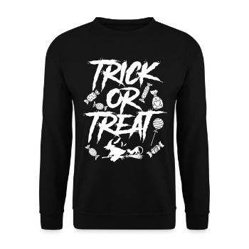 Sweets otherwise there's Sour Witchy Halloween-Party-H - Unisex Sweatshirt - black - Front - Alina (178cm) & Michal (187cm)