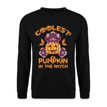 Pumpkin Flowers Halloween Party Nightmare Happy - Unisex Sweatshirt - black - Front - Alina (178cm) & Michal (187cm)