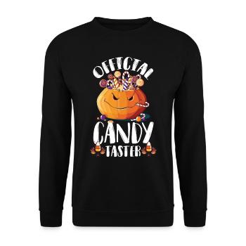 Candy Taster Halloween Party Nightmare Pumpkin - Unisex Sweatshirt - black - Front - Alina (178cm) & Michal (187cm)