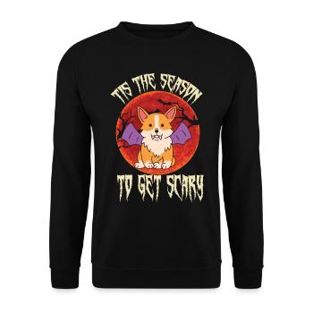 Creepy Corgi Vampire de Halloween Party avec Re - Sweat-shirt Unisexe - noir - Devant - Alina (178cm) & Michal (187cm)