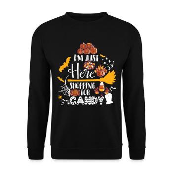 Cauchemar de la fête d’Halloween sur la lune, le joyeux Hal - Sweat-shirt Unisexe - noir - Devant - Alina (178cm) & Michal (187cm)