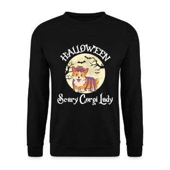 Cute Corgi Ladies Halloween Party Dog Love - Unisex Sweatshirt - black - Front - Alina (178cm) & Michal (187cm)