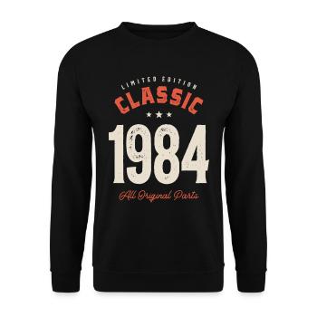 Classic 1984 - 38th Birthday Vintage - Unisex Sweatshirt - black - Front - Alina (178cm) & Michal (187cm)