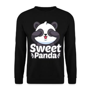 Panda-Yoga-Meditation Nette Pandas Tierliebhaber Y - Unisex Pullover - Schwarz - Vorne - Alina (178cm) & Michal (187cm)