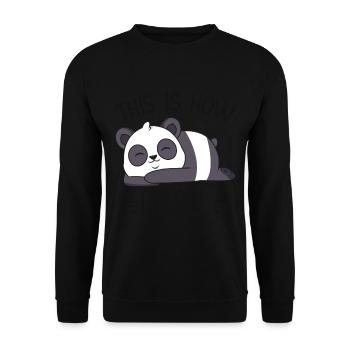 Panda Gaming Retro Cute Pandas Animal Lovers - Unisex Sweatshirt - black - Front - Alina (178cm) & Michal (187cm)
